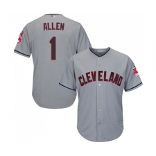 Men's Cleveland Indians #1 Greg Allen Replica Grey Road Cool Base Baseball Jersey