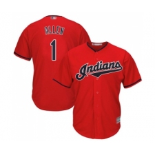 Men's Cleveland Indians #1 Greg Allen Replica Scarlet Alternate 2 Cool Base Baseball Jersey