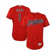 Men's Cleveland Indians #1 Greg Allen Scarlet Alternate Flex Base Authentic Collection Baseball Jersey