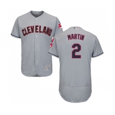Men's Cleveland Indians #2 Leonys Martin Grey Road Flex Base Authentic Collection Baseball Jersey