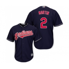 Men's Cleveland Indians #2 Leonys Martin Replica Navy Blue Alternate 1 Cool Base Baseball Jersey