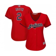 Women's Cleveland Indians #2 Leonys Martin Replica Scarlet Alternate 2 Cool Base Baseball Jersey