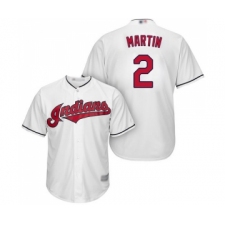 Youth Cleveland Indians #2 Leonys Martin Replica White Home Cool Base Baseball Jersey