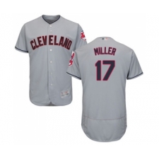Men's Cleveland Indians #17 Brad Miller Grey Road Flex Base Authentic Collection Baseball Jersey