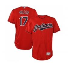 Men's Cleveland Indians #17 Brad Miller Scarlet Alternate Flex Base Authentic Collection Baseball Jersey