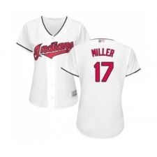 Women's Cleveland Indians #17 Brad Miller Replica White Home Cool Base Baseball Jersey