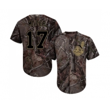 Youth Cleveland Indians #17 Brad Miller Authentic Camo Realtree Collection Flex Base Baseball Jersey