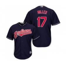 Youth Cleveland Indians #17 Brad Miller Replica Navy Blue Alternate 1 Cool Base Baseball Jersey