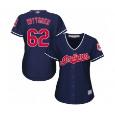 Women's Cleveland Indians #62 Nick Wittgren Replica Navy Blue Alternate 1 Cool Base Baseball Jersey
