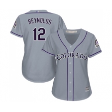 Women's Colorado Rockies #12 Mark Reynolds Replica Grey Road Cool Base Baseball Jersey