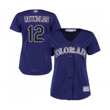 Women's Colorado Rockies #12 Mark Reynolds Replica Purple Alternate 1 Cool Base Baseball Jersey