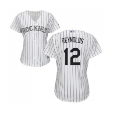 Women's Colorado Rockies #12 Mark Reynolds Replica White Home Cool Base Baseball Jersey
