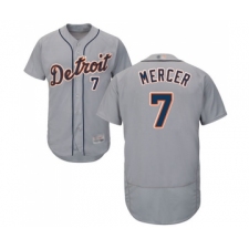 Men's Detroit Tigers #7 Jordy Mercer Grey Road Flex Base Authentic Collection Baseball Jersey