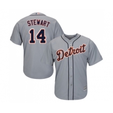 Men's Detroit Tigers #14 Christin Stewart Replica Grey Road Cool Base Baseball Jersey