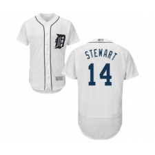 Men's Detroit Tigers #14 Christin Stewart White Home Flex Base Authentic Collection Baseball Jersey