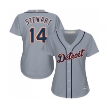 Women's Detroit Tigers #14 Christin Stewart Replica Grey Road Cool Base Baseball Jersey
