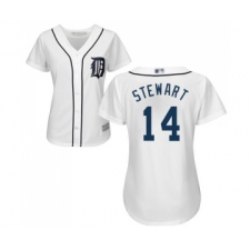 Women's Detroit Tigers #14 Christin Stewart Replica White Home Cool Base Baseball Jersey