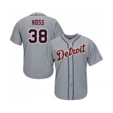 Men's Detroit Tigers #38 Tyson Ross Replica Grey Road Cool Base Baseball Jersey