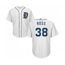 Men's Detroit Tigers #38 Tyson Ross Replica White Home Cool Base Baseball Jersey