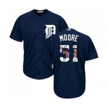 Men's Detroit Tigers #51 Matt Moore Authentic Navy Blue Team Logo Fashion Cool Base Baseball Jersey