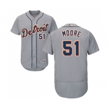 Men's Detroit Tigers #51 Matt Moore Grey Road Flex Base Authentic Collection Baseball Jersey