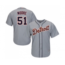 Men's Detroit Tigers #51 Matt Moore Replica Grey Road Cool Base Baseball Jersey
