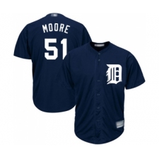 Men's Detroit Tigers #51 Matt Moore Replica Navy Blue Alternate Cool Base Baseball Jersey