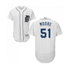 Men's Detroit Tigers #51 Matt Moore White Home Flex Base Authentic Collection Baseball Jersey