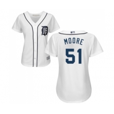 Women's Detroit Tigers #51 Matt Moore Replica White Home Cool Base Baseball Jersey