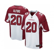 Men's Arizona Cardinals #20 Robert Alford Game White Football Jersey