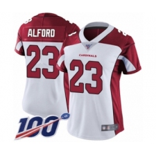 Women's Arizona Cardinals #23 Robert Alford White Vapor Untouchable Limited Player 100th Season Football Jersey