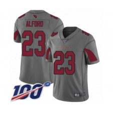 Youth Arizona Cardinals #23 Robert Alford Limited Silver Inverted Legend 100th Season Football Jersey