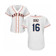 Women's Houston Astros #16 Aledmys Diaz Authentic White Home Cool Base Baseball Jersey