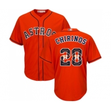 Men's Houston Astros #28 Robinson Chirinos Authentic Orange Team Logo Fashion Cool Base Baseball Jersey
