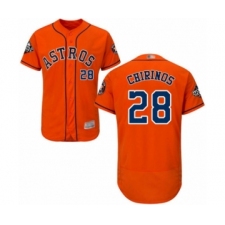 Men's Houston Astros #28 Robinson Chirinos Orange Alternate Flex Base Authentic Collection 2019 World Series Bound Baseball Jersey