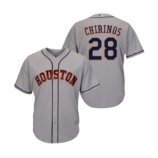 Men's Houston Astros #28 Robinson Chirinos Replica Grey Road Cool Base Baseball Jersey