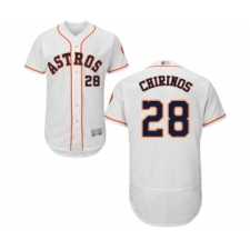 Men's Houston Astros #28 Robinson Chirinos White Home Flex Base Authentic Collection Baseball Jersey