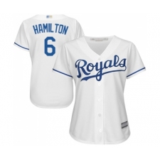 Women's Kansas City Royals #6 Billy Hamilton Replica White Home Cool Base Baseball Jersey