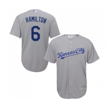 Youth Kansas City Royals #6 Billy Hamilton Replica Grey Road Cool Base Baseball Jersey