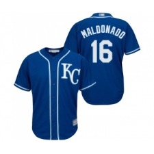Men's Kansas City Royals #16 Martin Maldonado Replica Blue Alternate 2 Cool Base Baseball Jersey