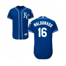 Men's Kansas City Royals #16 Martin Maldonado Royal Blue Alternate Flex Base Authentic Collection Baseball Jersey