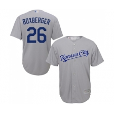 Men's Kansas City Royals #26 Brad Boxberger Replica Grey Road Cool Base Baseball Jersey