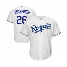 Men's Kansas City Royals #26 Brad Boxberger Replica White Home Cool Base Baseball Jersey