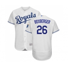 Men's Kansas City Royals #26 Brad Boxberger White Flexbase Authentic Collection Baseball Jersey