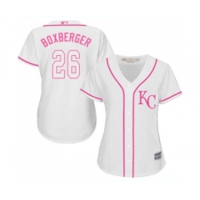Women's Kansas City Royals #26 Brad Boxberger Replica White Fashion Cool Base Baseball Jersey
