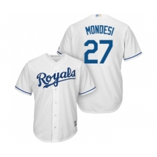 Men's Kansas City Royals #27 Adalberto Mondesi Replica White Home Cool Base Baseball Jersey
