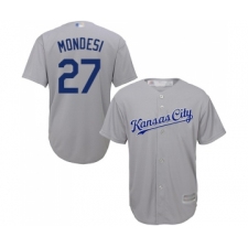 Youth Kansas City Royals #27 Adalberto Mondesi Replica Grey Road Cool Base Baseball Jersey