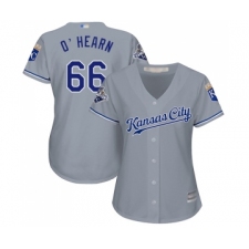 Women's Kansas City Royals #66 Ryan O Hearn Replica Grey Road Cool Base Baseball Jersey