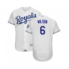 Men's Kansas City Royals #6 Willie Wilson White Flexbase Authentic Collection Baseball Jersey