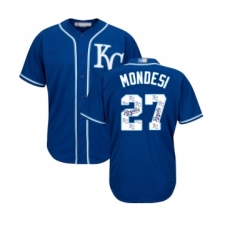 Men's Kansas City Royals #27 Raul Mondesi Blue Authentic Blue Team Logo Fashion Cool Base Baseball Jersey